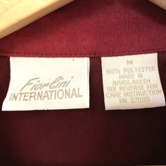 Fiorlini International Bomber Jacket: Vintage Zip-Up Shirt Jacket Magenta Size M - Picture 6 of 8